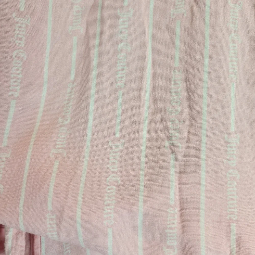 Juicy Couture Pajama Set Pink White Striped Logo Waistband Sleepwear XL‎